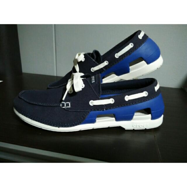 crocs lace up boat shoe