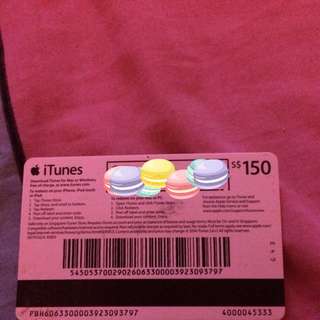 Itune Top Up $150- selling At $125 Net !