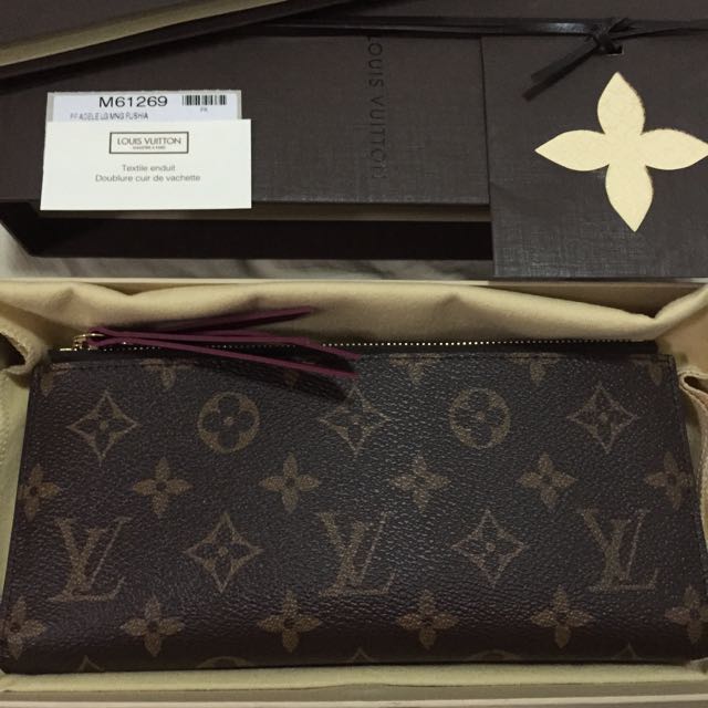Louis Vuitton Monogram Canvas Adele Wallet Fuchsia Article: M61269 Made in  France