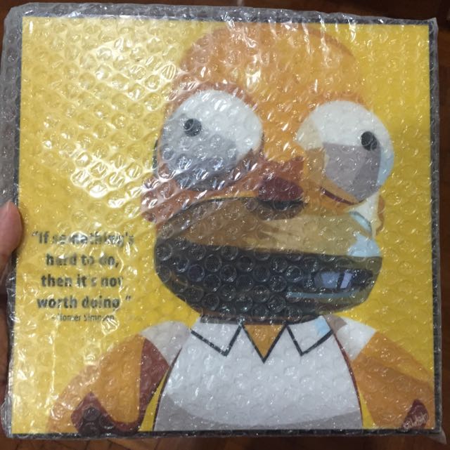 Homer Simpson Stylish Acrylic Painting Men S Fashion On Carousell