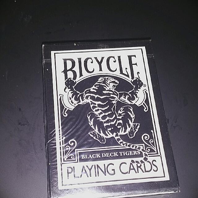(Limited Edition Unopened) Bicycle BLACK DECK TIGERS Playing Cards