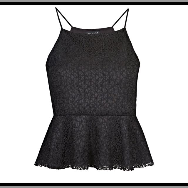 lace peplum cami top