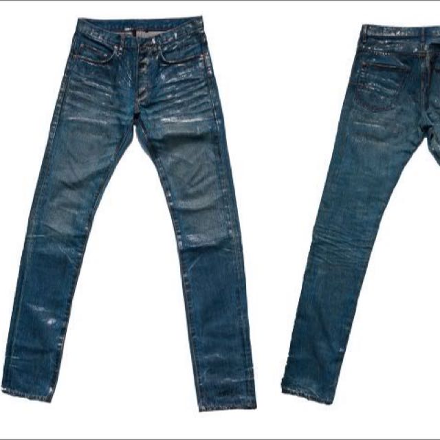 Dior Homme Waxed Hedi Slimane W32 MIJ, Men's Fashion, Bottoms, Jeans on