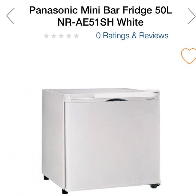 Panasonic Mini Bar Fridge 50L NRAE51SH White, TV & Home Appliances