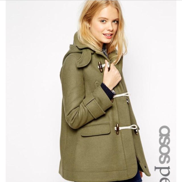 ASOS Petite Swing Duffle Coat In Wool Twill