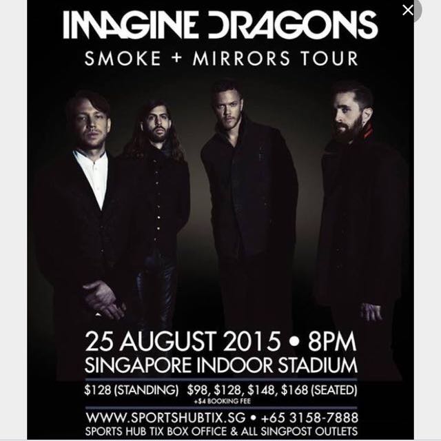 Imagine Dragons Concert Ticket Smoke And Mirrors Tour, Women's Fashion