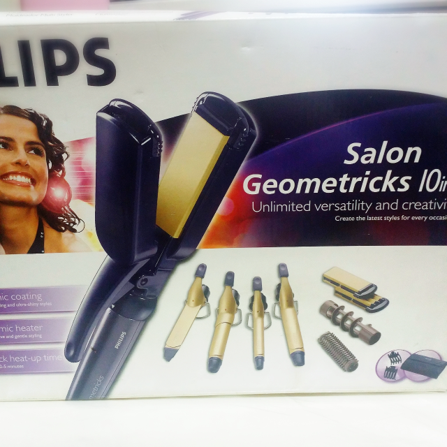 BNIP Philips Salon Geometricks 10-in-1 Hair Styler HP4968, Beauty &  Personal Care, Hair on Carousell