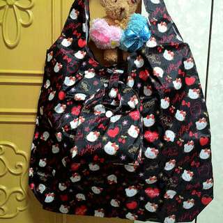 日本帶回 Hello Kitty凱蒂貓購物袋(黑色)
