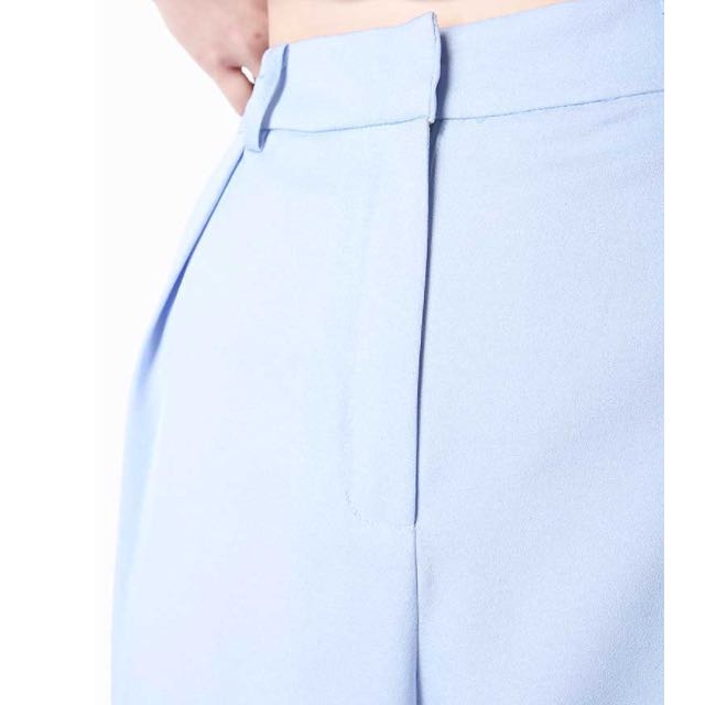 powder blue cigarette trousers