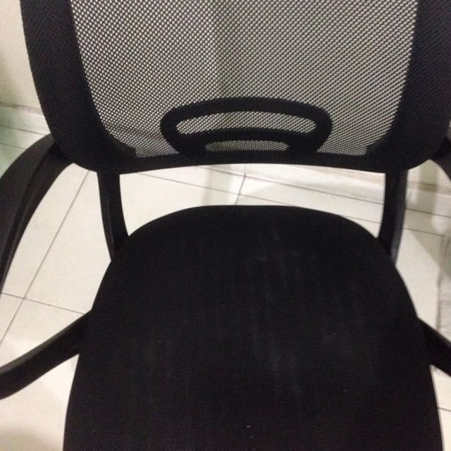 Black Computer Chair Courts With Rollers Furniture Home Living Furniture Chairs on Carousell