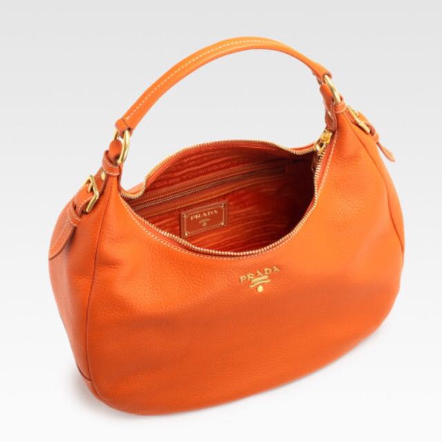 Prada Daino Hobo Bag In Orange (papaya)., Women's Fashion, Bags & Wallets, Tote  Bags on Carousell
