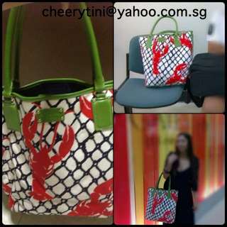 KATE SPADE  big Bag with Lobster Prints
 (Pre-Loved, AUTHENTIC)
