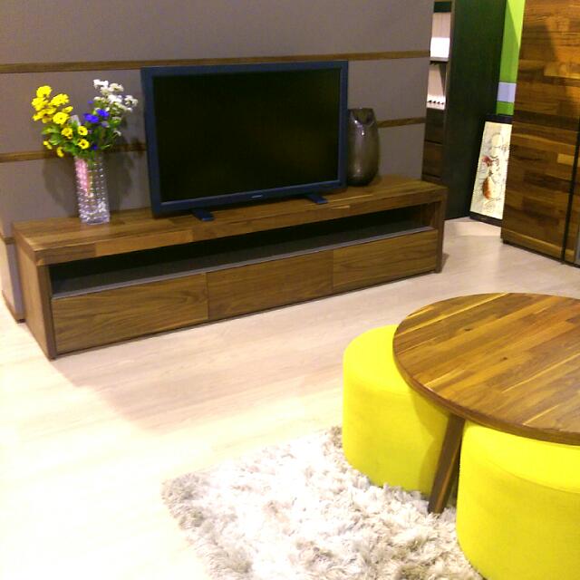 Brand New Picket And Rail American Walnut TV Console, Furniture & Home