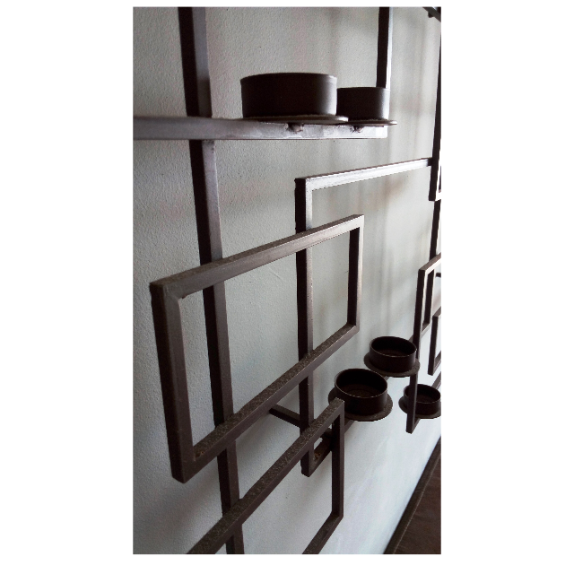 Brown Circuit Metal Wall Candle Holder (Crate & Barrel), Furniture