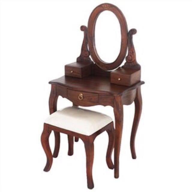 Teak Singapore French Vanity Table With Mirror Furniture