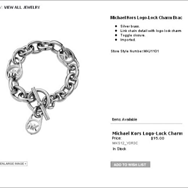michael kors logo lock toggle bracelet