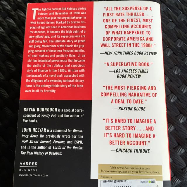 Barbarians At The Gate The Fall Of Rjr Nabisco Books