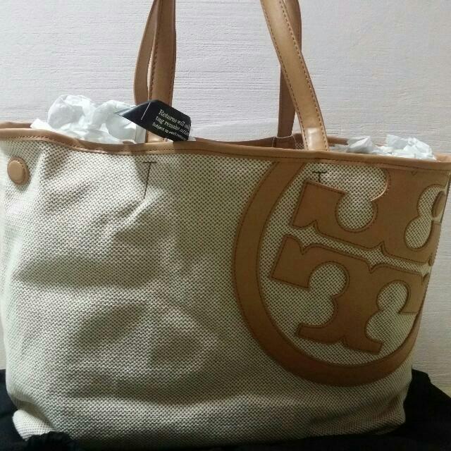 Tory burch lonnie canvas sale tote