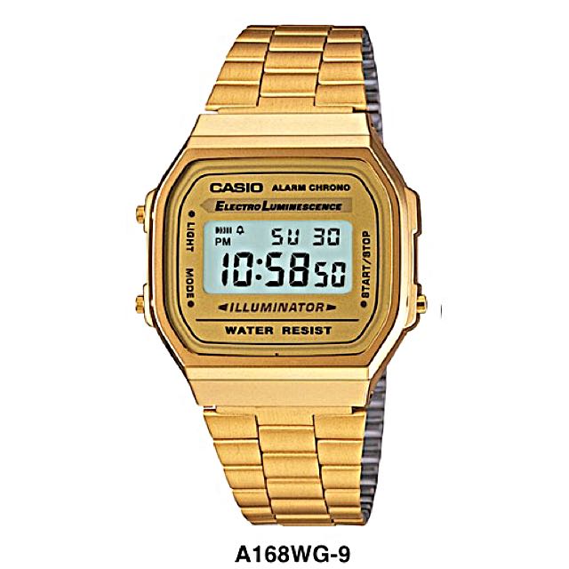 casio analog digital watch gold