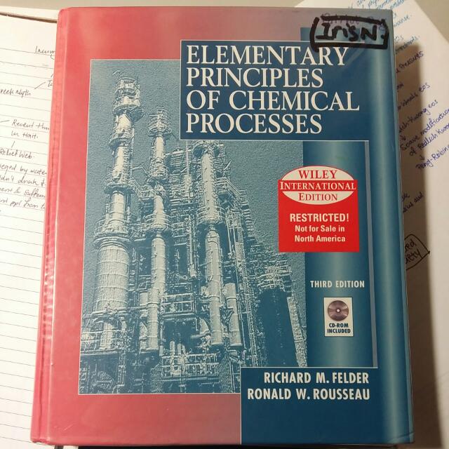 Elementary Principles Of Chemical Processes Books Stationery On Carousell