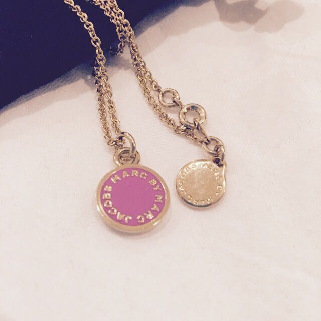 Marc Jacobs Logo Enamel Disc Pendant Necklace Women s Fashion