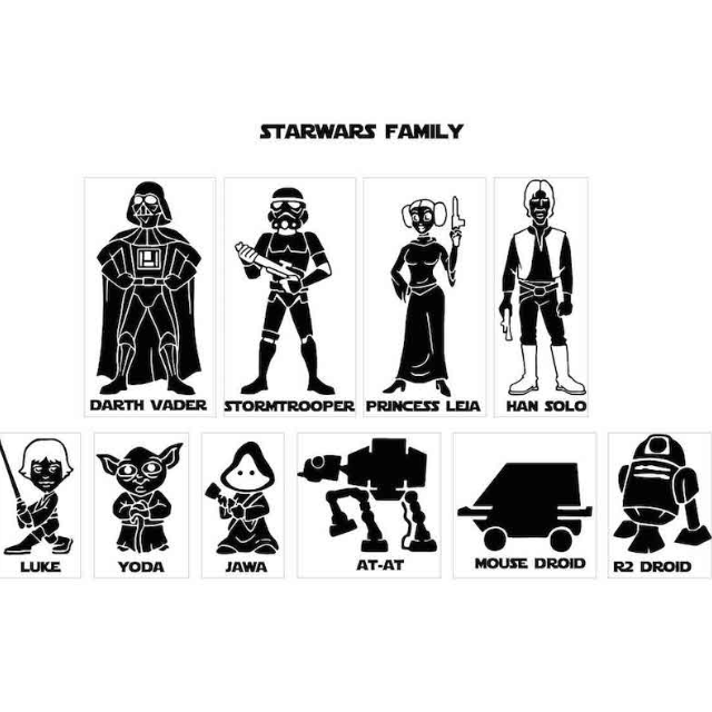 Star wars discount family decals