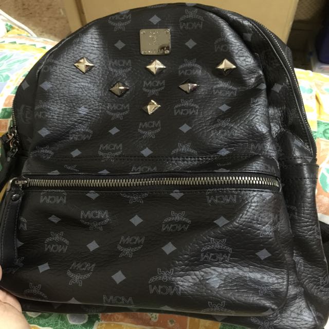 mcm black bookbag