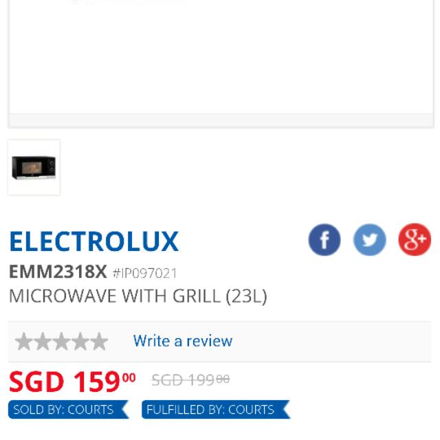 Electrolux iMPRESSO Microwave Oven, Furniture & Home Living, Bathroom