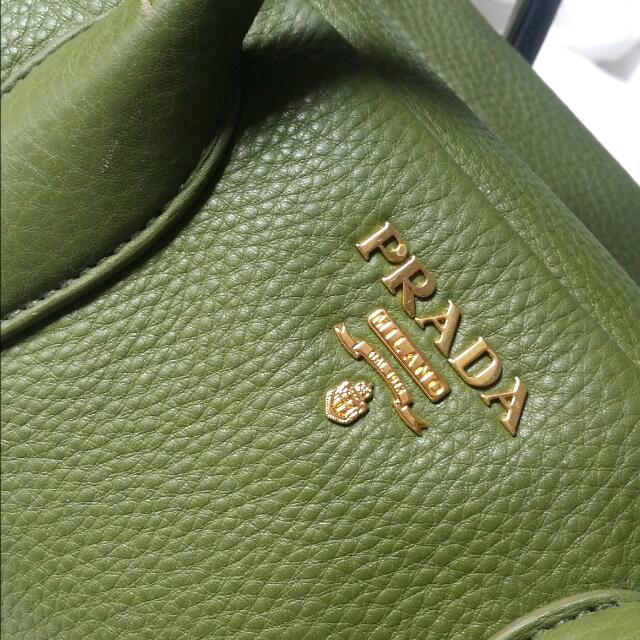 Prada Olive Green Bag, Luxury, Bags & Wallets on Carousell