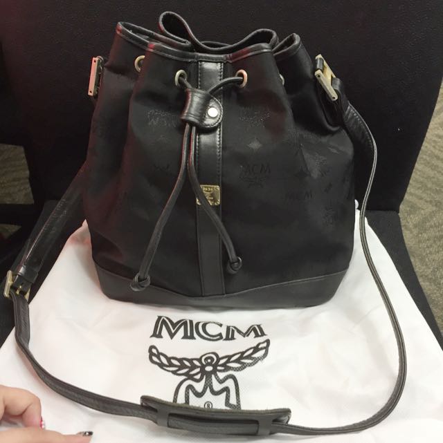 used MCM Black Bucket Bag