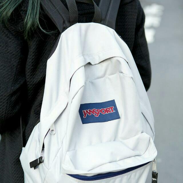 White Jansport, Women's Fashion, Bags & Wallets, Backpacks on Carousell