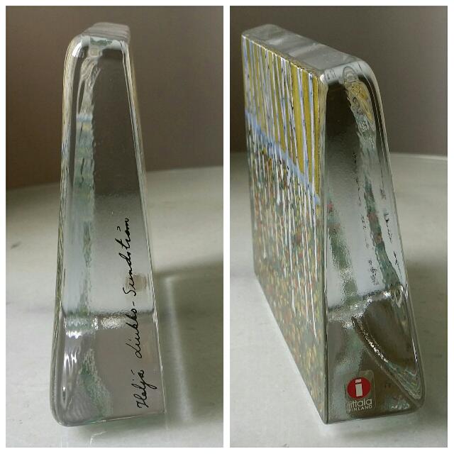 Glass Card Paperweight By Iittala Finland Signed By Helja Liukko Sundstrom Hobbies Toys Memorabilia Collectibles Vintage Collectibles On Carousell