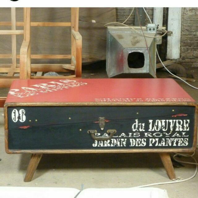 Vintage Luggage Coffee Table Red N Black Furniture Tables Chairs On Carousell