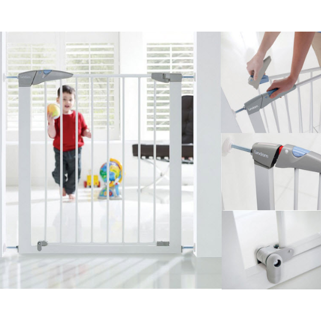 Bnib Baby Safety Gate Extra Wide Metal 75 Cm To 152 Opening Up Photo