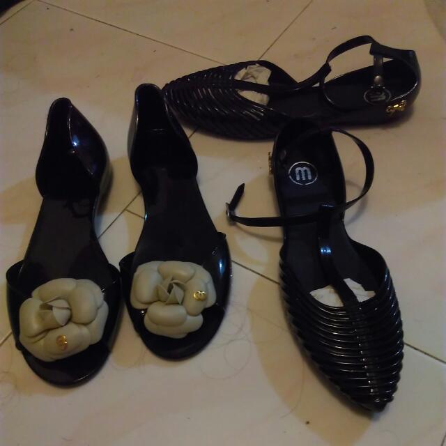 Chanel inspired sales jelly slides