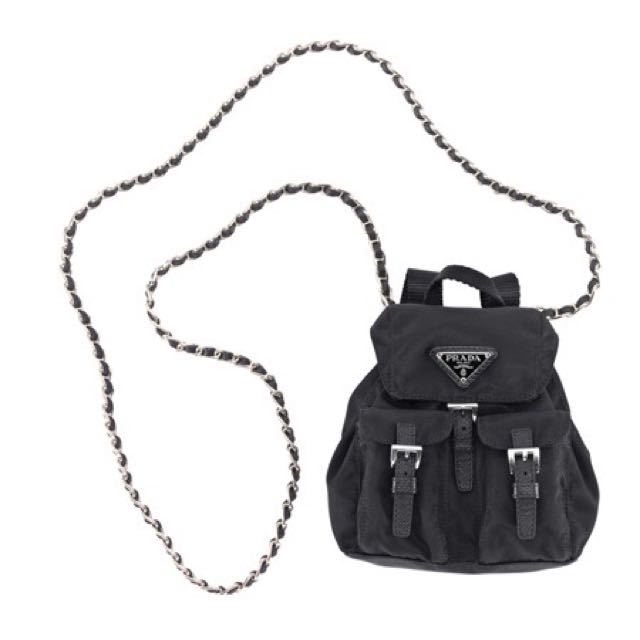 prada mini backpack with chain