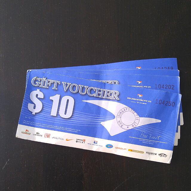 Royal Sporting House RSH Cash Gift Voucher 15 x 10 = 150, Tickets