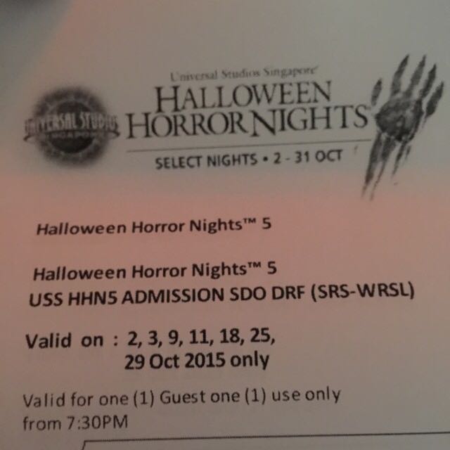 [PENDING] Selling 1 Pair Of USS Halloween Horror Night Tickets (HHN5