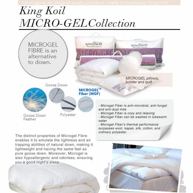 Brand New King Koil Mattress Topper Microgel 100 Down Alternative