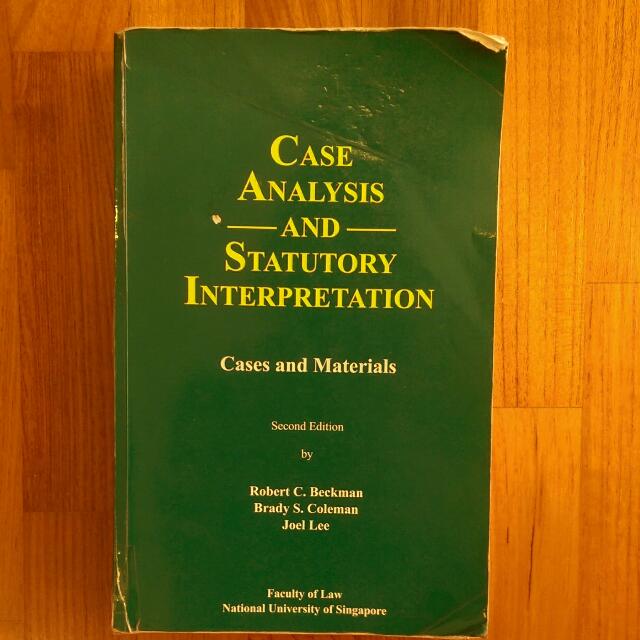 Case Analysis And Statutory Interpretation by Beckman (Second Edition ...