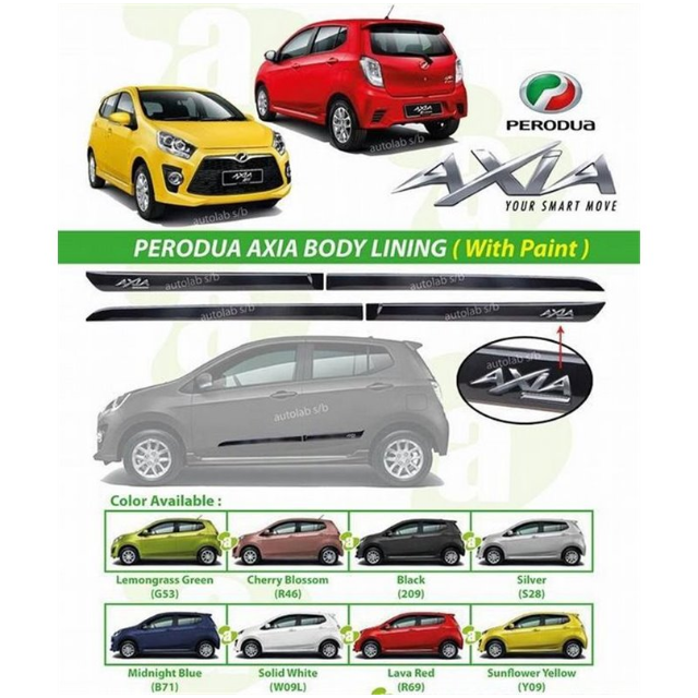 Perodua Axia Oem Side Moulding Body Lining With Paint Auto Accessories On Carousell