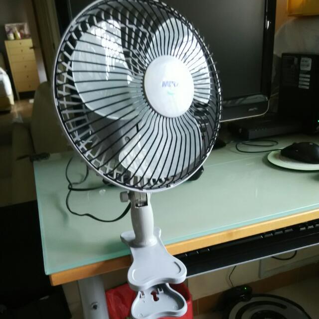 Used Mira 8 Inch Table Clip Fan Desk Clamp Furniture On Photo