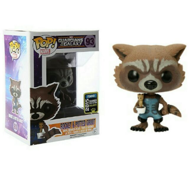 rocket and potted groot funko pop