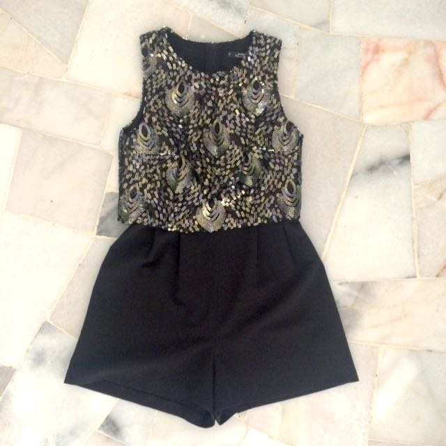 miss selfridge sequin jumpsuit