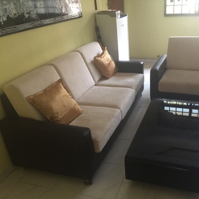 5 Seater Seahorse Cushions Sofa Set. Provided 2 Sets Of Sheets, Milky