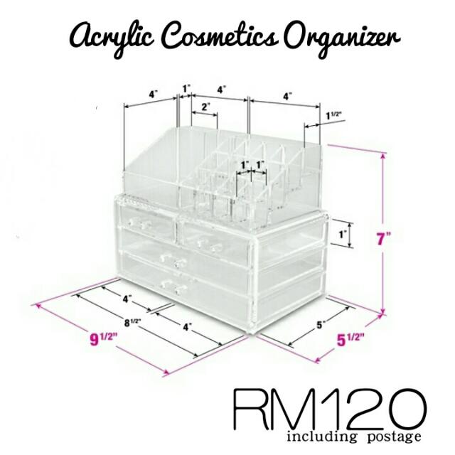 Crystal Clear Acrylic Cosmetics Storage, Beauty & Personal Care, Face