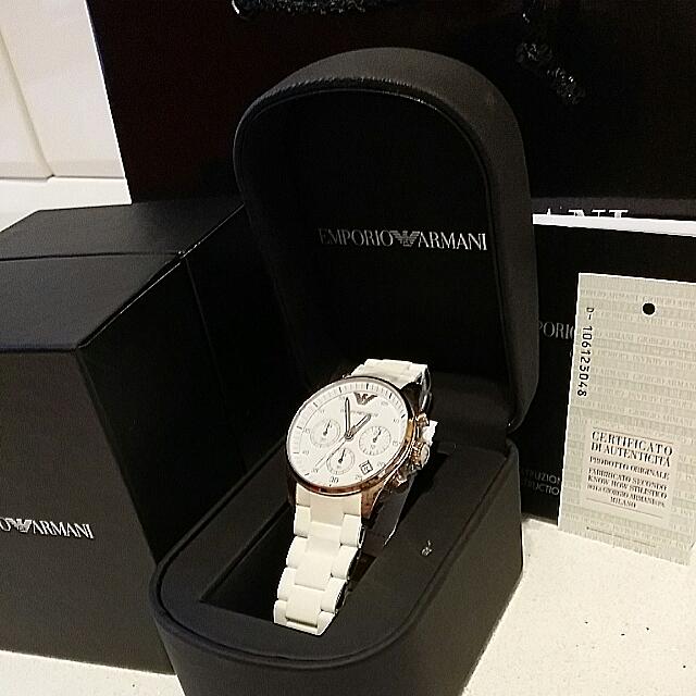 Emporio Armani Women AR5920 Sportivo White Dial Watch Luxury Watches on Carousell