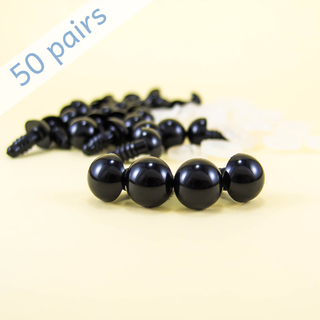 11mm black safety eyes - 50 pairs