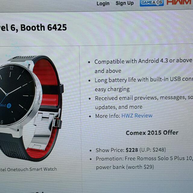 Alcatel Onetouch Smart Watch Men S Fashion On Carousell