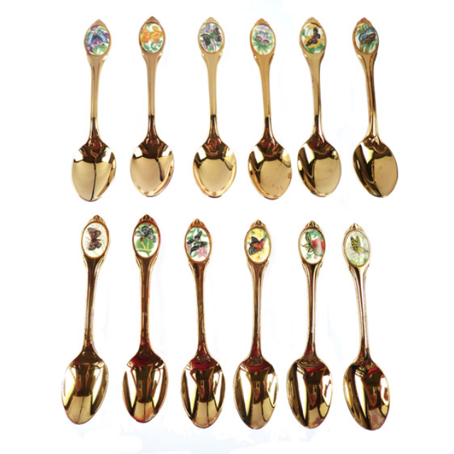 Vintage 1980 Franklin Mint Butterflies of the World Spoons set, Hobbies